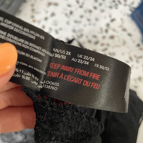 COPY - Beautiful Black Plus Size Bralette, 2X - Picture 3 of 5